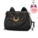 AlloFuu Crossbody Bag Damen Groß,Damen Sailor Moon Cosplay Bag,Schultertasche Schwarz Hobo Bag Moonbag Festival Tasche
