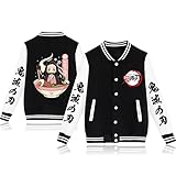 zhedu Kamado Tanjirou Lässige Baseball Uniform Unisex Harajuku Gothic Button Cardigan Herbst- Und Wintermantel Übergroße Langarmjacke (color 07,3XL)