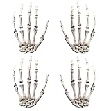 IHLOOTD Halloween Skelett Hände Realistische Terror Gruselknochen Skelett Schädel Hände für Halloween Requisiten Dekoration, Halloween Deko Outdoor Skelett, Cosplay Zubehör (2 Paare)
