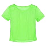 KarneLux Neon Netzshirt Netztop - Festival Netzoberteil - Netzhemd als Verkleidung für 80er 90er Jahre Outfits zu Karneval, Fasching oder Motto Partys - Damen Einheitsgröße (Neon Grün)
