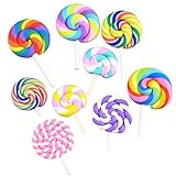 ULTNICE 36pcs Lutscher Polymer Clay Verzierungen DIY Regenbogen Lollipop Ornament (Zufällig Farbe)