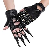 FakeFace Leder Halloween Dragon Claw Handschuhe Schwarz Cosplay Pfotenhandschuhe Halloween Kostüm Handschuhe Horror Requisiten Partykleid Zubehör Cosplay Zubehör