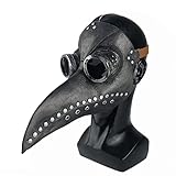 FUXHBFB Schnabelmaske Halloween Mittelalter Pest Maske Plague Arzt Kopfmaske Lange Nase Vogel Schnabel Masken Karneval Horror Steampunk Pestmask für Karneval