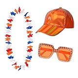 Boland - Holland Fan Set, Hawaiikette, Partybrille, Mütze, Niederlande, WM