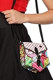 narrenkiste W48936 bunt Damen Disco-Party Tasche Pop-Art mit Schnalle Umhängetasche