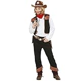 W WIDMANN MILANO Party Fashion - Kinderkostüm Cowboy, Hemd mit Weste, Hose und Halstuch, Wilder Westen, Karneval, Motto-Party