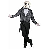 Disney Offizielles Jack Skellington-Kostüm, Halloween, Alptraum-Skelett vor Weihnachten, für Herren, Größe L