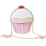 Syrads Girls Mini Umhängetasche Handtaschen PU Leder Geldbörse Cupcake Ice Cream Box Brieftasche,Kuchen