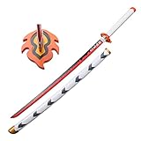 LIUD Demon Slayer Katana Tanjiro Zenitsu Inosuke Rengoku Katana Schwert Holz Ninja Schwert Anime Cosplay Holzschwert Anime Lovers Cosplay Katanas Requisiten Dekoratives Spielzeug ABS /104cm