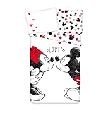 Disney Minnie Maus in Love Partner Bettwäsche Kopfkissen Bettdecke Micky für 135/140x200