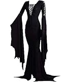 YAOHUOLE Halloween Family Kostüm Erwachsene Damen Halloween Partykleid Vampirkostüm Schwarz M