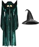 Professor McGonagall Grüner Umhang Robe Mantel Hexe Minerva Zauberer Zauberin Halloween Cosplay Kostüm (Green - 2, X-Large)