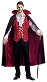 Spooktacular Creations - Vampir Kostüm Erwachsene, halloween kostüm vampir, Renaissance Mittelalterliche Vampir Deluxe Halloween Kostüm für Herren Rollenspiel Sins Cosplay (Medium, Red)