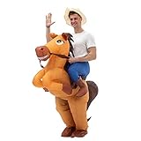 IRETG Aufblasbare Pferd Kostüme für Erwachsene Reiten Pferd Kostüm Blasen up Pferd Anzug Lustiges Fancy Kleid für Halloween