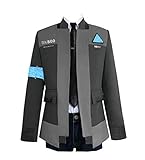 SHOWADAY Herren Connor Jacke Cosplay Kostüm Hemd Mantel Tops Uniform Anzug mit Krawatte - Grau - X-Large