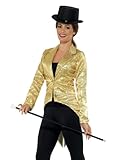 Smiffys Pailletten-Frackjacke, Gold, Damen