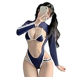 JasmyGirls Cosplay Dessous Anime Bikini Sexy Kostüm Kawaii Japanese Bodysuit Cute Crop Top Cutout Swimsuit Femboy Unterwäsche