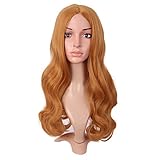 MapofBeauty Pony Synthetische Faser Lockige Haarfasern Middle Cosplay Perücke (Goldene Orange)