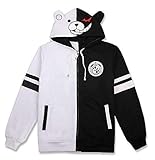 Guturris Schwarzweiss Bär Hoodie Reißverschluss Jacke Uniform Monokuma Cosplay Kostüm Anime Hoodie Unisex Schwarz-Weiss M