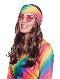 Folat Perücke Hippie met Stirnband Fasching Karneval Fastnacht