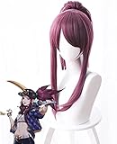 Uearlid Wig Anime Cosplay Spiel Cosplay Perücken, Kda. Akali Cosplay Perücke for Halloween-Party-Requisiten-Accessoires mit kostenloser Perücke-Kappe (Farbe: Gold)