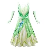Lito Angels Prinzessin Tiana Kostüm Kleid Verkleidung mit Handschuhe für Mädchen Kinder, Größe 12-14 Jahre 158 164 (Tag-Nummer 160)