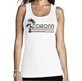 Corona California Vintage Retro Frauen Tank Top Small Weiß