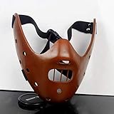 Das Schweigen der Lämmer Hannibal Lecter Harz Masken Maskerade Cosplay Tanzparty Requisiten Halbe Gesichtsmaske Sammleredition Halloween Party Dekor Sammlerstück (Brown)
