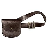 Boland 36012 - Gürteltasche mit Gürtel, braun-gold, Tasche 18 x 18 cm, Gürtel 110 x 5 cm, in der Weite verstellbar, Pirat, Cowboy, Steampunk, Kostüm, Karneval, Mottoparty