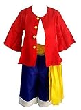 Generico Monkey D Lufy Kostüm zwei Jahre später (ohne Hut) (XL (Höhe 169-174 cm))