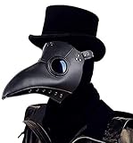 Colording Pest Maske Doktor Cosplay, Halloween Maske, Plague Doctor Mask Retro Felsen Party Masken Steampunk Vogelschnabelmaske Halloween Kostüm Dekoration für Erwachsene Halloween Party