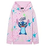 Disney Hoodie für Mädchen, Coole Pullover für Kinder und Jugendliche - Mädchen Geschenke (Rosa Stitch, 11-12 Jahre)