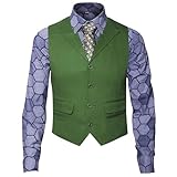 Ficlwigkis Halloween Kostüm Herren Karneval Kostüme für Erwachsener,Halloween Kostüm mit Hexagon Hemd Weste Krawatte für Karneval,Halloween Weste Anzüge für Herren (3 Stück Set, XL)