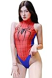 Olanstar Spinne Superheldin Kostüm Damen Bodysuit Superhelden Anime Cosplay Hoher Schnitt Turnanzug