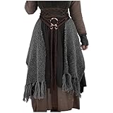 keland Mittelalter Accessoire Seil Gürtel Wikinger Gürtel Bindegürtel für Damen Herren (Braun)