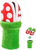 Itliety Piranha Pflanze Hausschuhe Plüsch Spaß Hausschuhe mit Rohr Topfhalter Spaß Geschenk Cartoon niedlich Loafers für Jugendliche Männer und Frauen