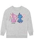 Disney Stitch Pullover Mädchen | Stitch Und Angel Sweatshirt Kinder | Pullover Für Mädchen | Grau 128