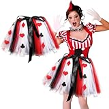 BOFUNX Fasching Tutu Rock Schwarz Weiß Rot Tüllrock Königin Kostüm für Fasching Karneval Mottoparty Cosplay