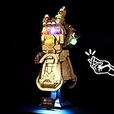 cooldac LED-Licht Kit Kompatibel mit Lego 76191 Marvel Infinity Handschuh, Sprachsteuerungsversion LED Licht Kit Kompatibel mit Lego 76191 Marvel Super Helden Infinity Handschuh(Keine Modelle)