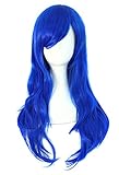 MapofBeauty 28' langes lockiges Haarspitzen Kostüm Cosplay Perücke (blau)