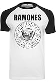 MERCHCODE Herren MC061-Ramones Circle Raglan Tee T-Shirt, wht/blk, M