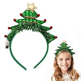 LED Weihnachten Haarreif Weihnachtsstirnbänder Leucht Weihnachtshaarreifen Weihnachts Haarreif Beleuchtete LED-Weihnachtsstirnband Leuchtende Weihnachtsbaum Haarreif für Weihnachten Partys Kostüm