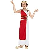 NET TOYS Griechische Göttin Robe Mädchen Kostüm Antike L 10-12 Jahre 140-158 cm Römerin Verkleidung Griechin Kinderkostüm Outfit Sparta Kleid mit Kopfschmuck Karnevalskostüm Kinder