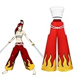 Puruuige Fairy Tail Cosplay-Kostüm, Erza, Scharlachrot, Rollenspiel-Outfit, komplettes Set, Anime-Kampfkleidung, Halloween, Fasching, Karneval, Party, Uniform (ohne Perücke)