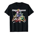 Power Rangers Rainbow Pyramid Retro Action Portrait T-Shirt