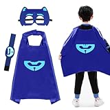 Siphus Kostüm Kinder Set, Cosplay Capes und Masken, Umhänge Blau Junge Mädchen 3-9 Jahre, Geschenke Kostüm für Kindergeburtstag Karneval Halloween Fasching