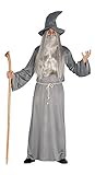 shoperama Gandalf Herren-Kostüm graues Gewand Hut Gürtel Zauberer Hexer Magier, Größe:L