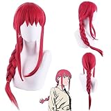Makima Cosplay wig, Makima Lange Geflochtene Perücke mit Pferdeschwanz, Makima Cosplay Perücke für Frau und Mädchen Anime Cosplay Halloween Karneval Party