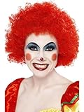 Smiffys Verrückter Clown Perücke, Rot, 120g