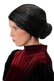 WIG ME UP - 69020-P103 Perücke Damen Karneval Fasching Schwarz Strenger Dutt Gouvernante Ballerina Oma Großmutter Märchentante
